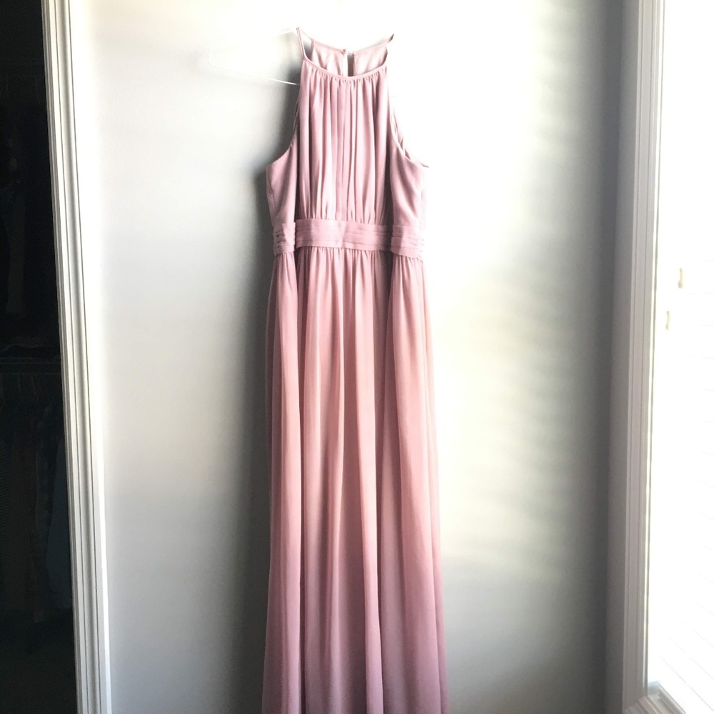 David's Bridal - Chiffon Pleated Bridesmaid Dress